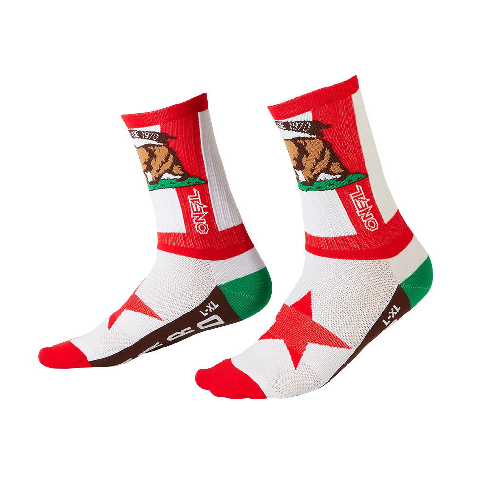 ONEAL MTB Performance Sock CALIFORNIA V.22 Red/White/Brown