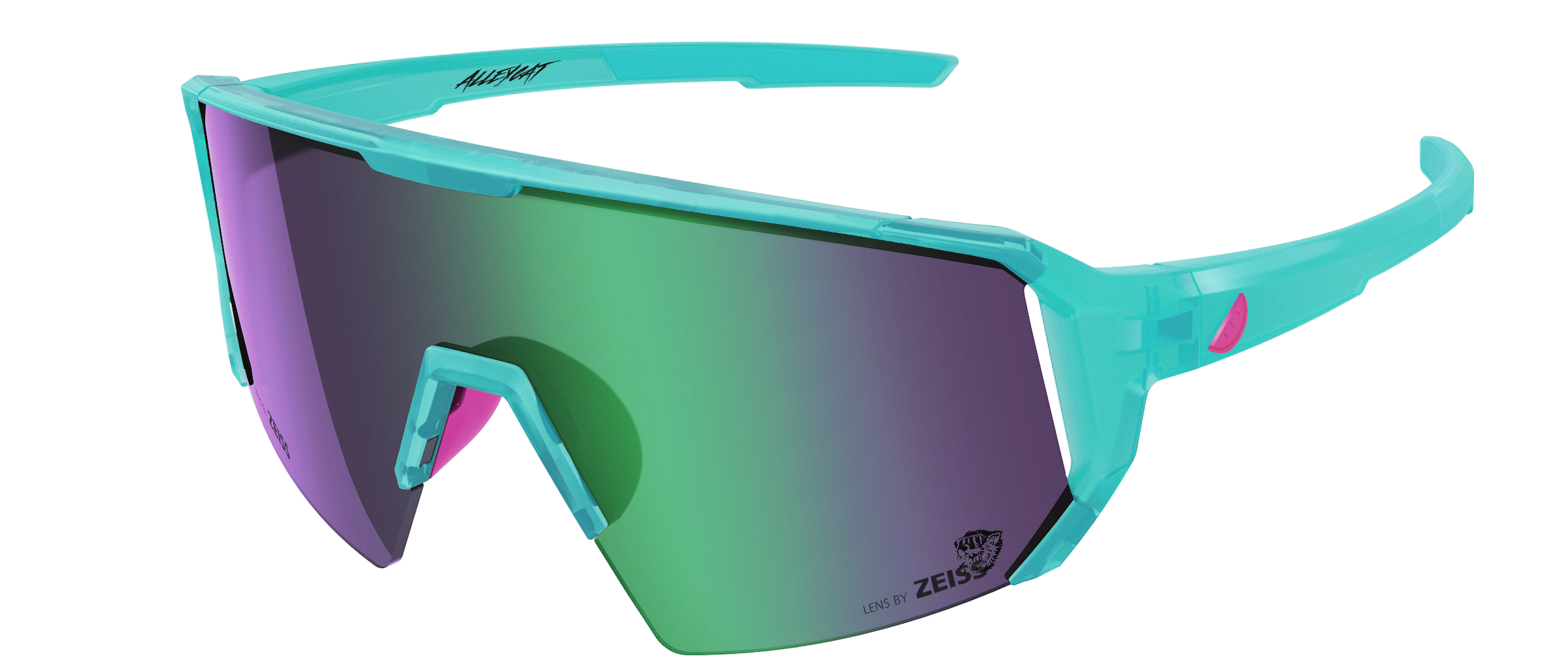 Melon Alleycat Sunglasses (trail) - Neon Blue / Neon Pink Highlights / Violet