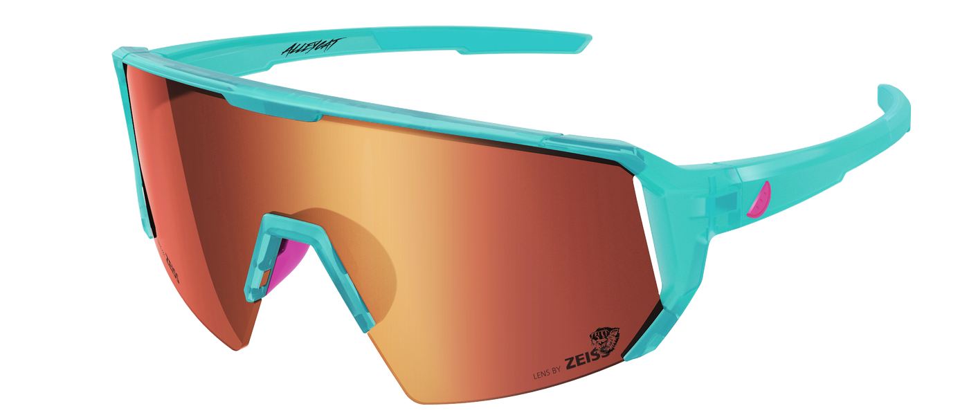 Melon Alleycat Sunglasses (trail) - Neon Blue / Neon Pink Highlights / Red