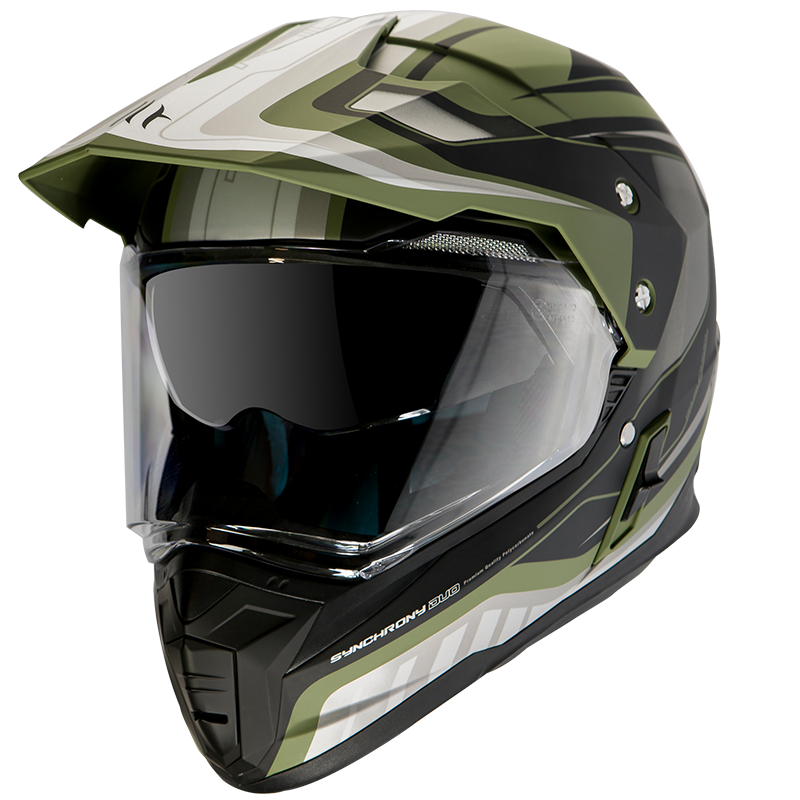 MT Helmets Synchrony SV Duo Sport Tourer Matt Green Military/ Black Helmet