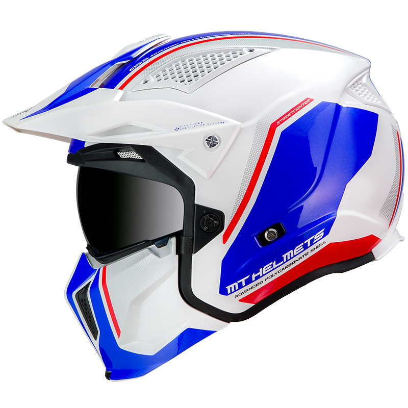 MT Helmets Streetfighter SV Twin B7 Gloss Pearl Blue Helmet