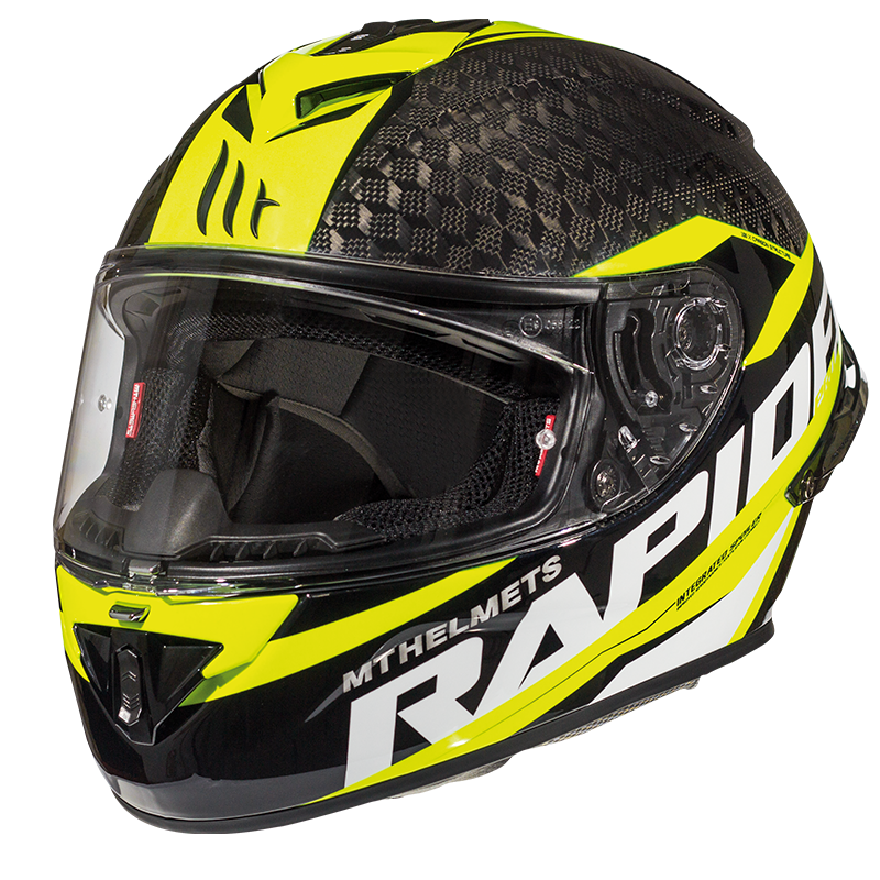 MT Helmets Rapide Pro Carbon Gloss Fluor Yellow Helmet