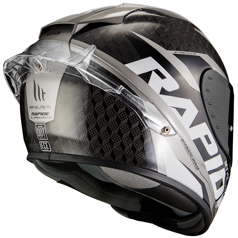 MT Helmets Rapide Pro Carbon Gloss Grey Helmet