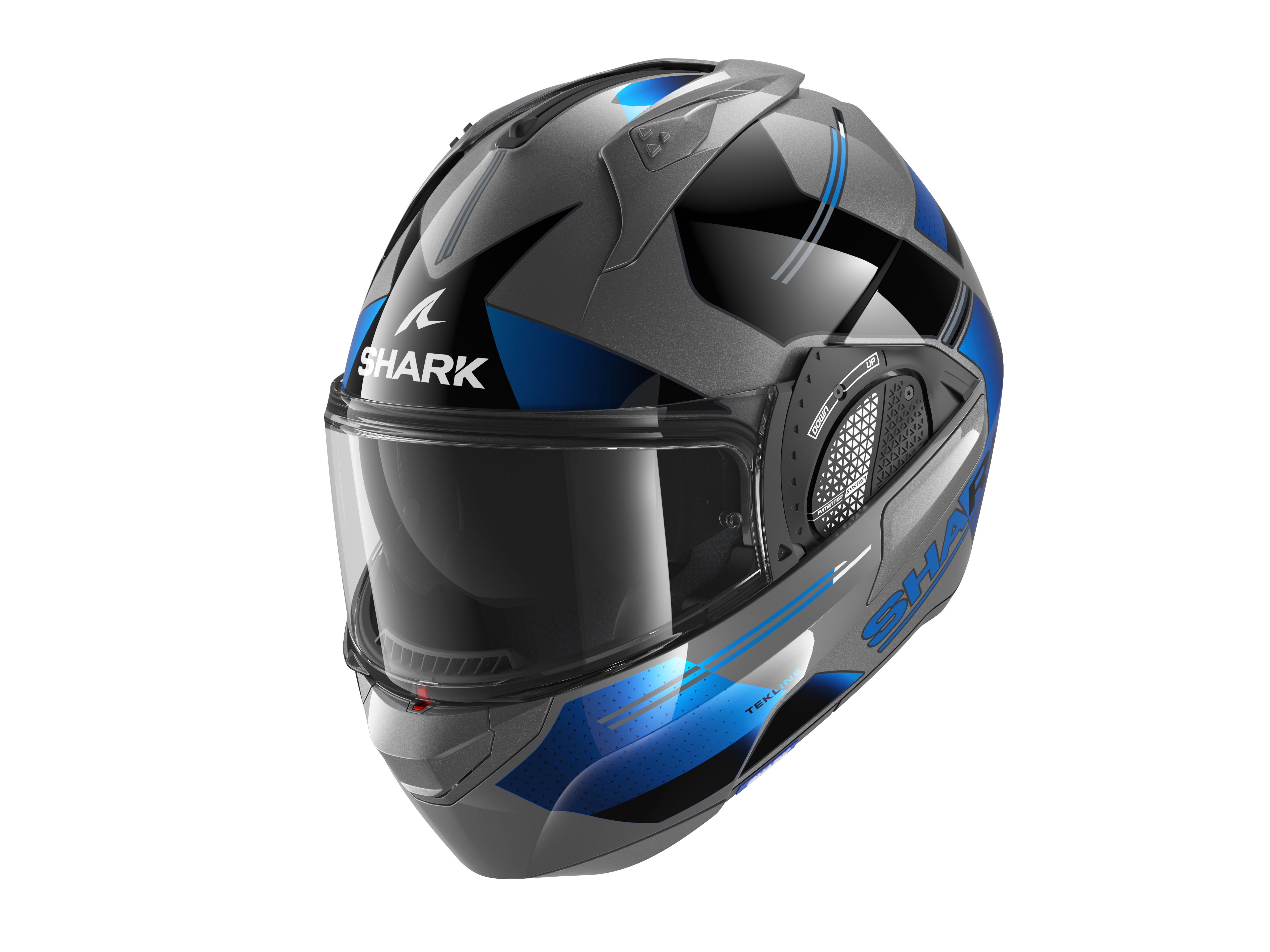 Shark EVO GT Tekline Black Grey Blue Helmet (AUB)