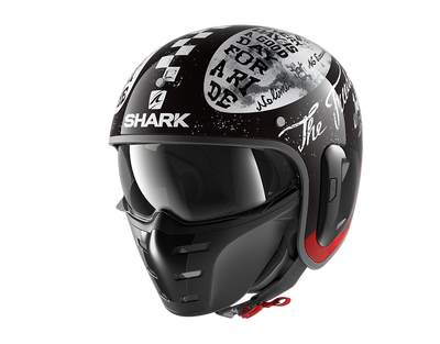 Shark S-Drak 2 Tripp In Black White Red Helmet (KWR)