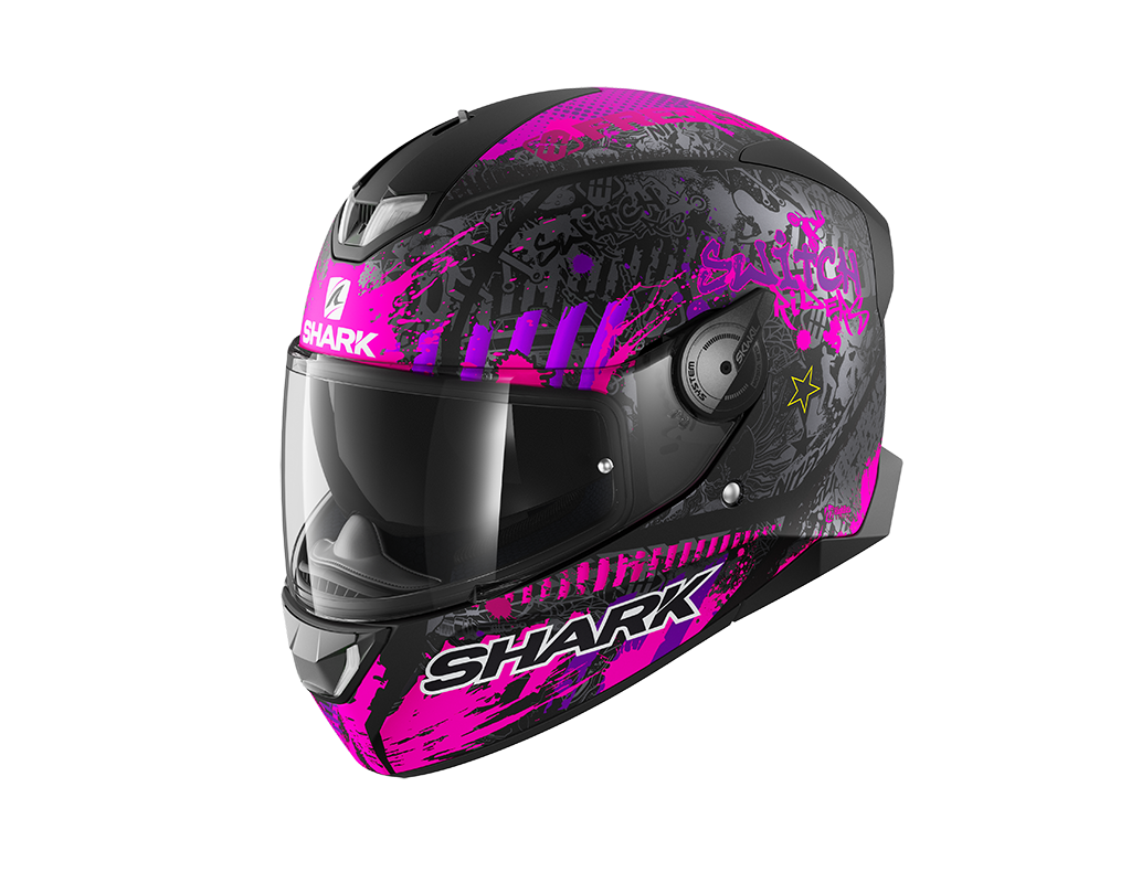 Shark Skwal 2.2 Replica Switch Riders 2 Mat Black Violet Helmet (KVV)