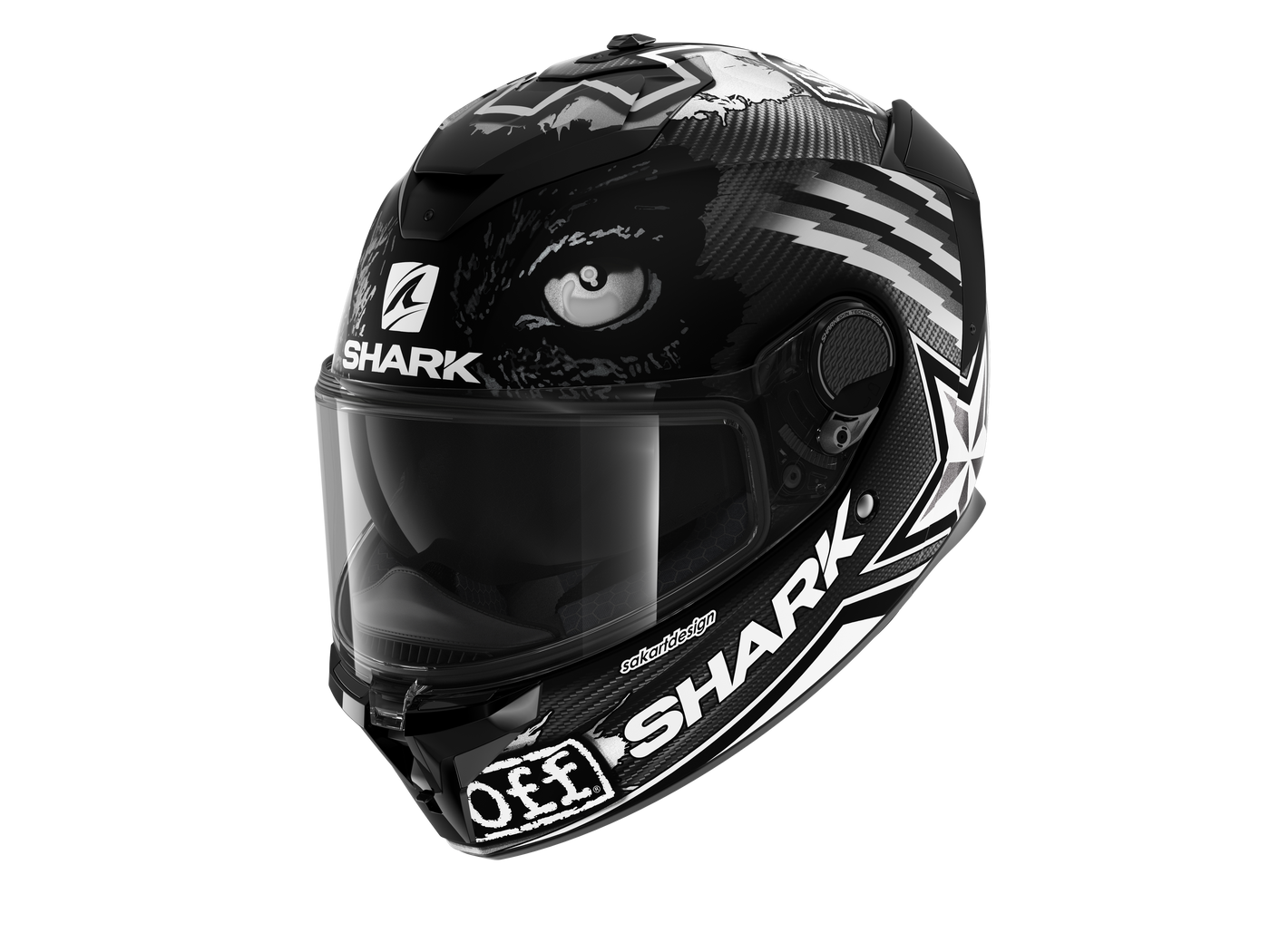 Shark Spartan GT Carbon Redding Matt Carbon White Anthracite Helmet (DWA) Limited Edition