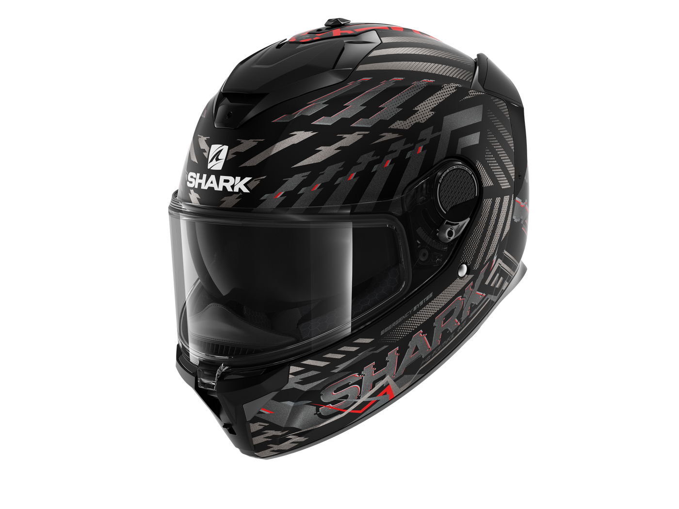 Shark Spartan GT E-Brake Matt Black Red Anthracite Helmet (KRA)