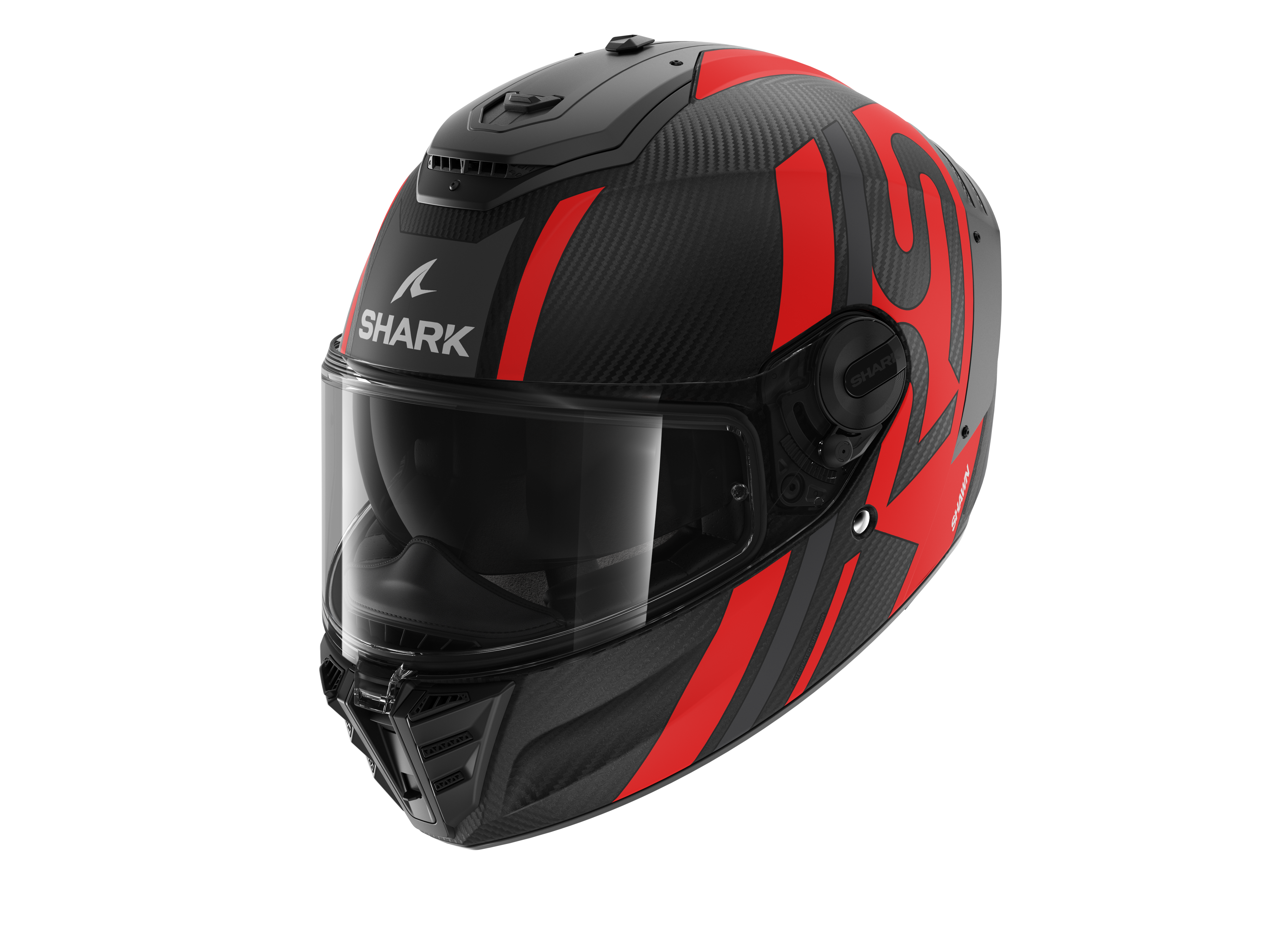 Shark Spartan RS Carbon Shawn Matt Black Grey Red Helmet (DAR)