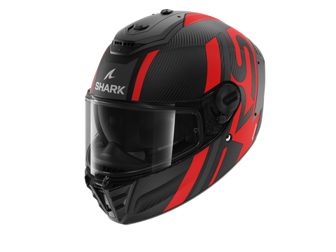 Shark Spartan RS Carbon Shawn Matt Black Grey Red Helmet (DAR)