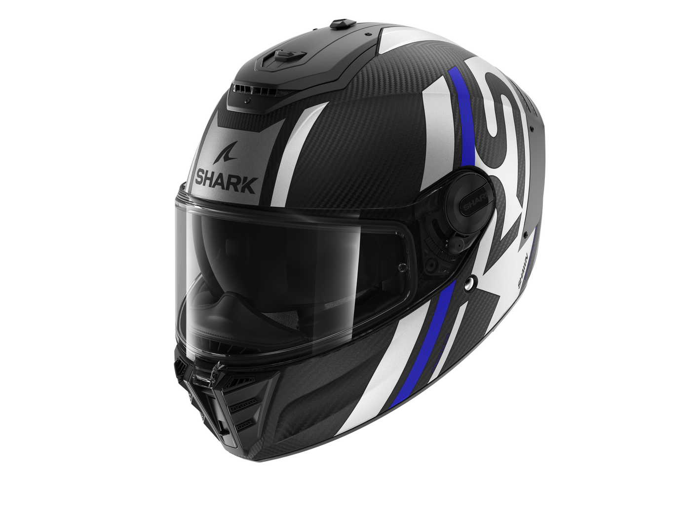 Shark Spartan RS Carbon Shawn Matt Black Grey Blue Helmet (DBS)