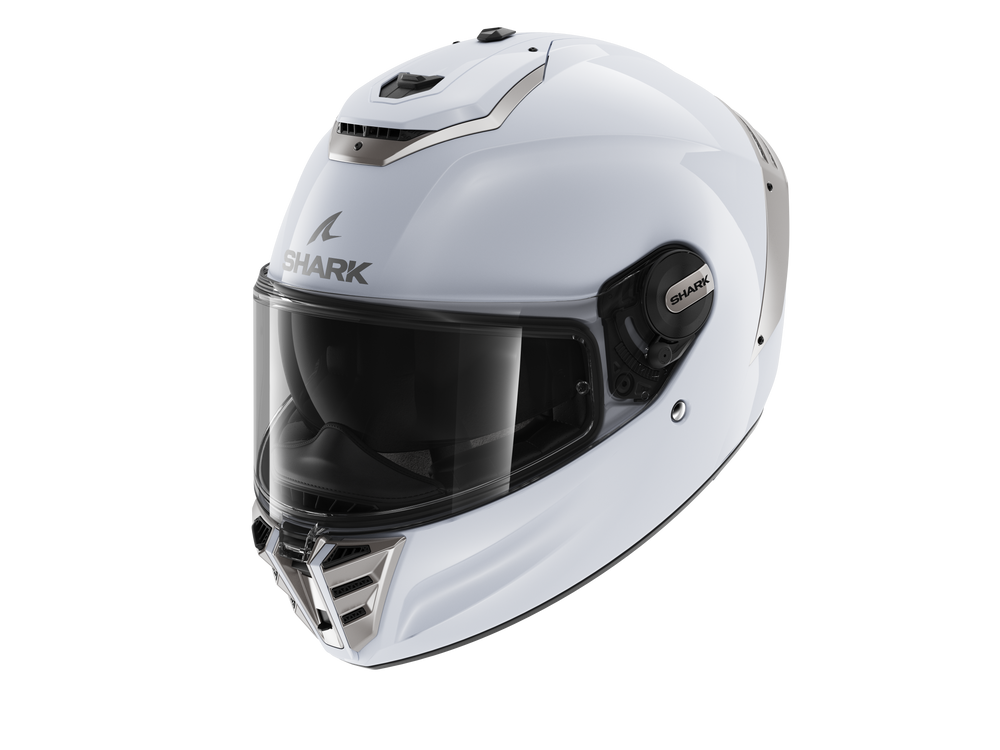Shark Spartan RS Blank White Silver Glossy (W01)
