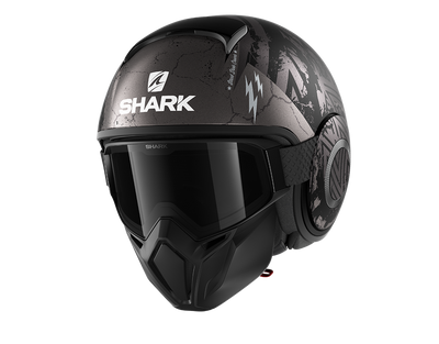 Shark Street-Drak Crower Mat Black Anthrac Silver Helmet (KAS)