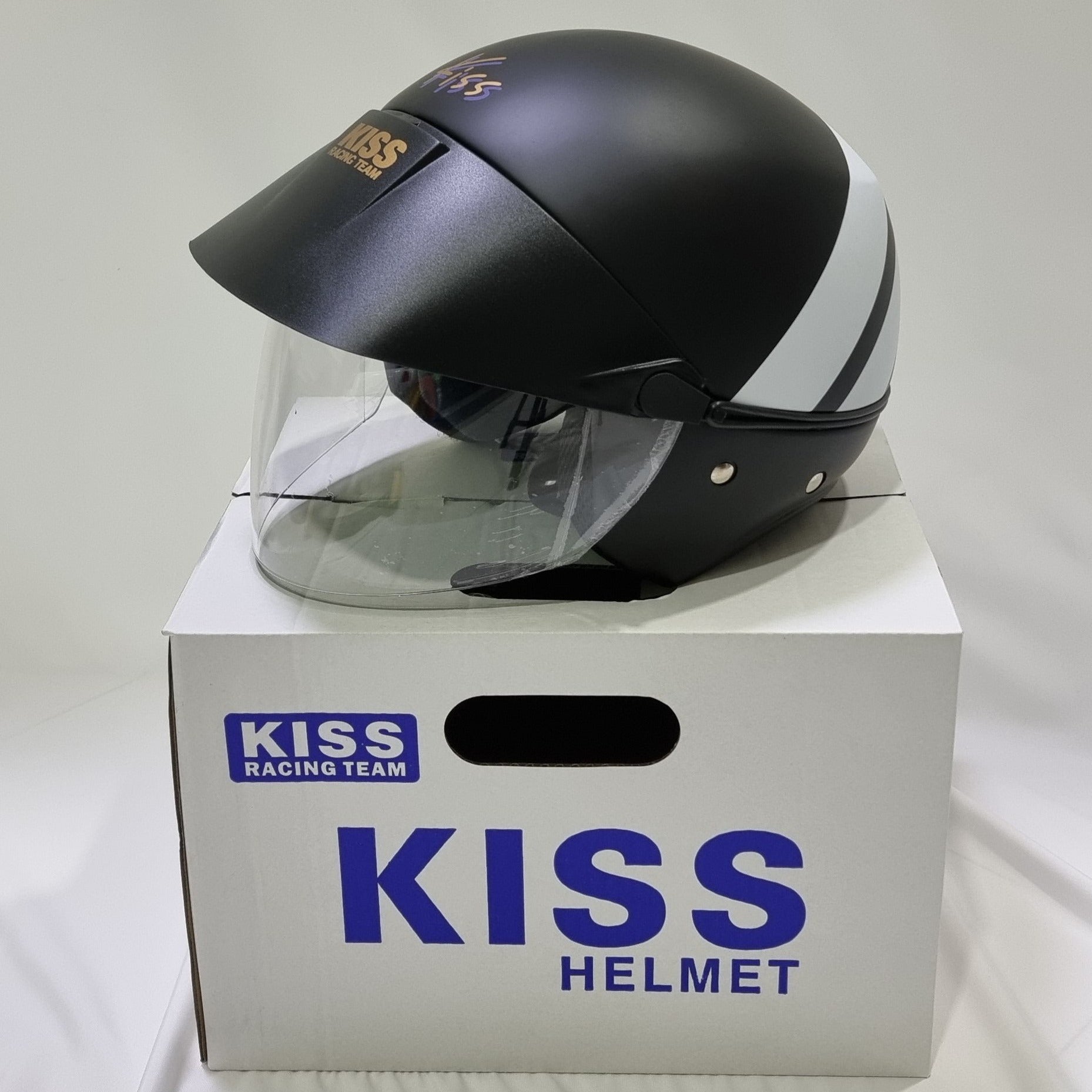 buy motorcycle helmet online singapore KISS #04 Matt Black/ White LIMITED EDITION Helmet – Regina Specialties