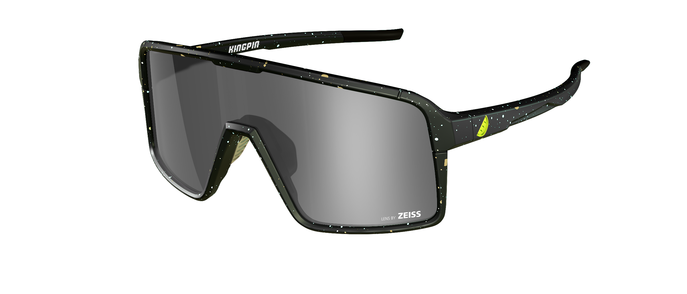Melon Kingpin Sunglasses (Trail) Paint Splat/Yellow Highlights/Silver Chrome