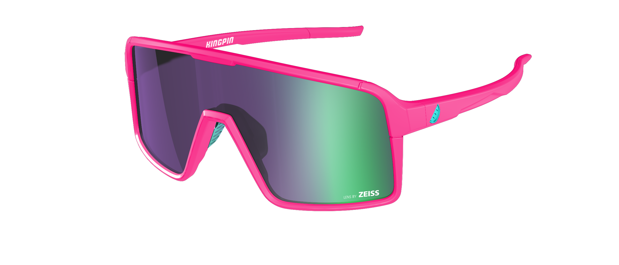 Melon Kingpin Sunglasses (Trail) Neon Pink/Turquoise Highlights/Violet Chrome