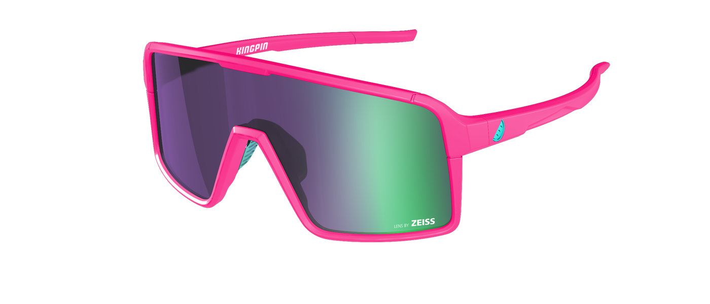 Melon Kingpin Sunglasses (Trail) Neon Pink/Turquoise Highlights/Violet Chrome
