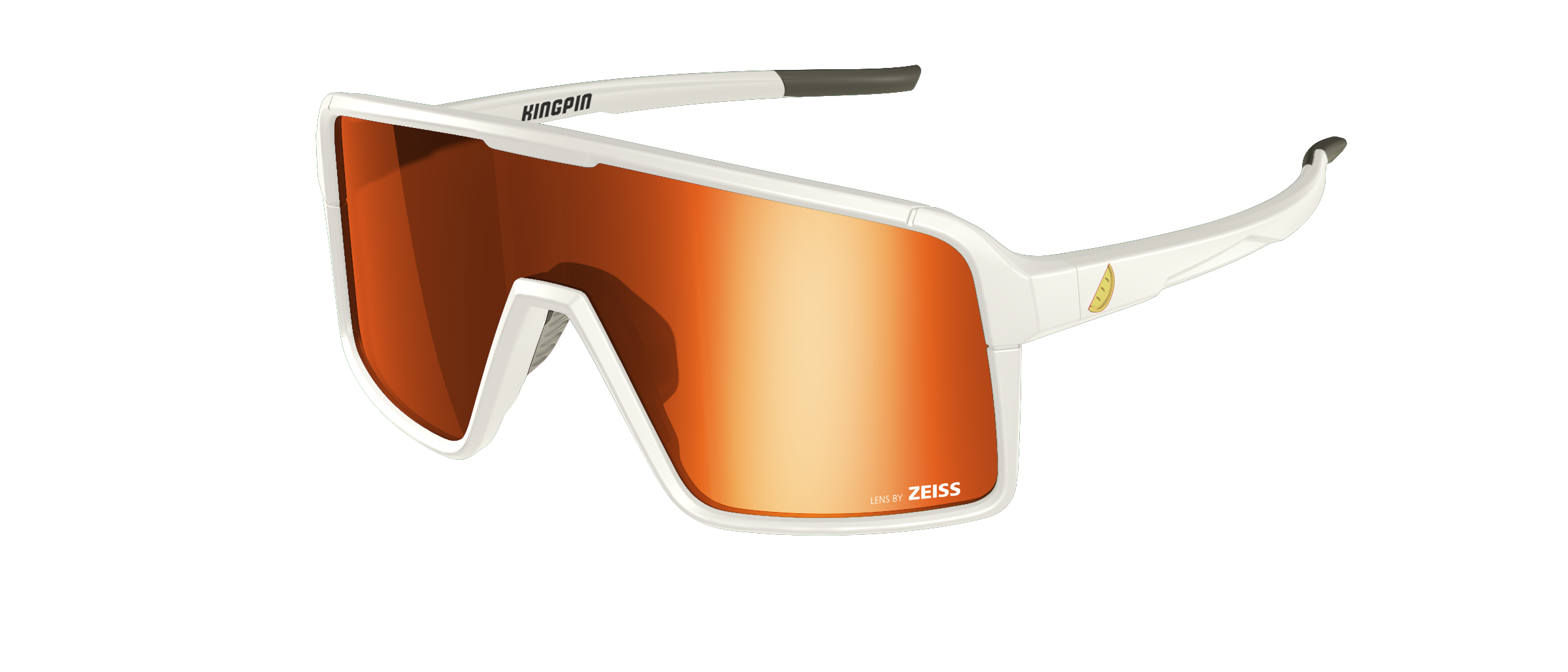 Melon Kingpin Sunglasses (Trail) All White/Gold/Red Chrome