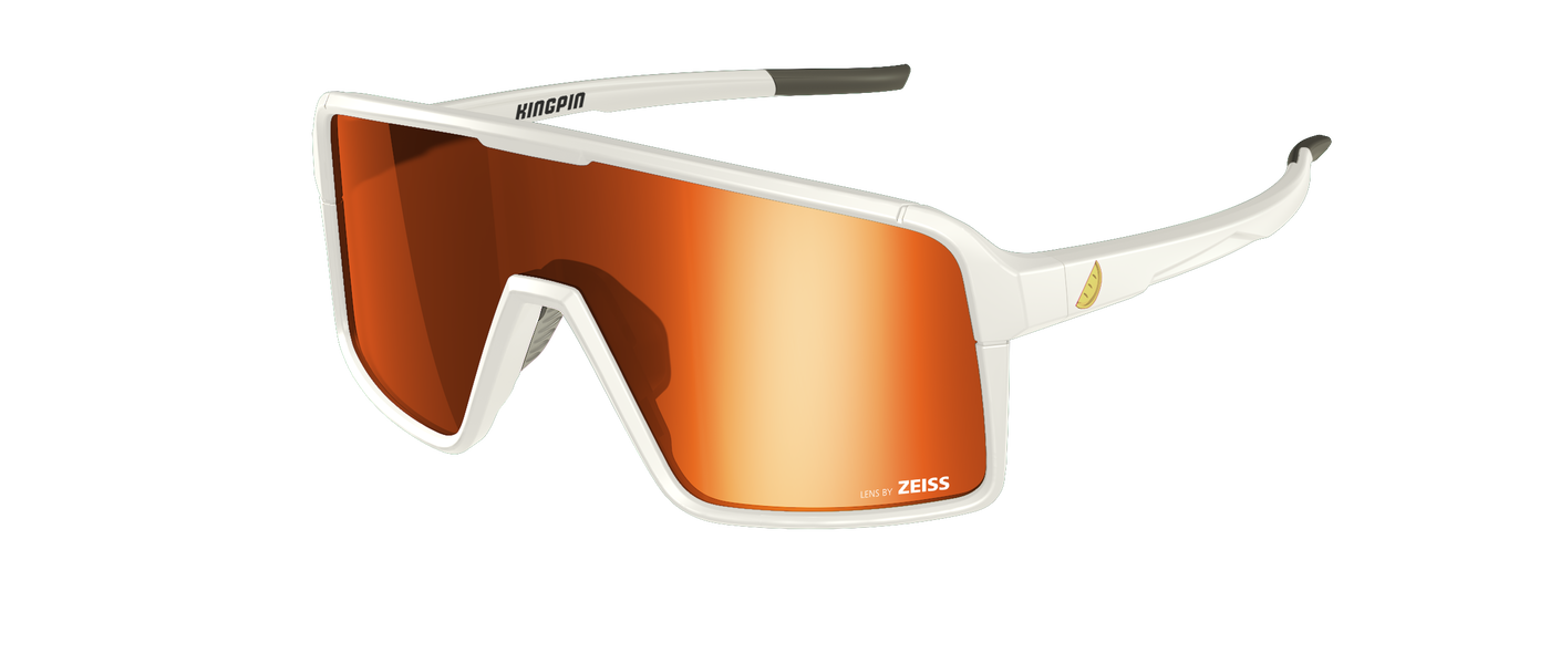 Melon Kingpin Sunglasses (Trail) All White/Gold/Red Chrome