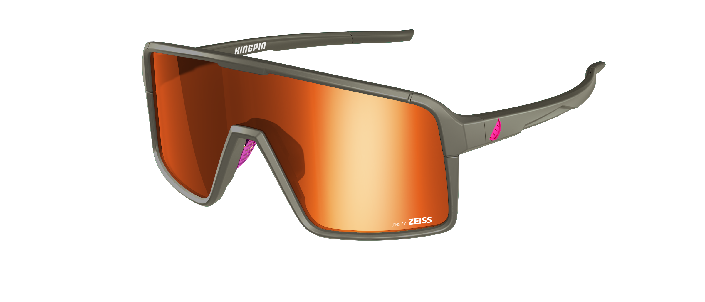 Melon Kingpin Sunglasses (Trail) Grey/Turquoise Highlights/Red Chrome