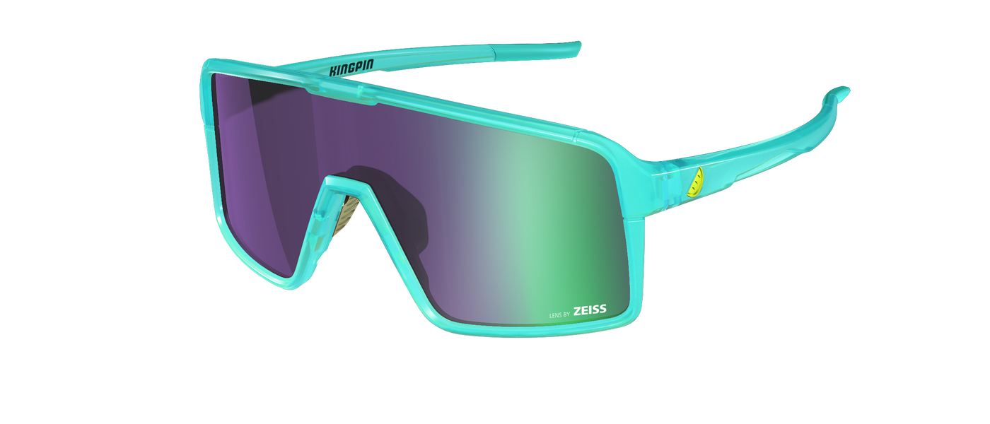 Melon Kingpin Sunglasses (Trail) Turquoise/Yellow Highlights/Violet Chrome
