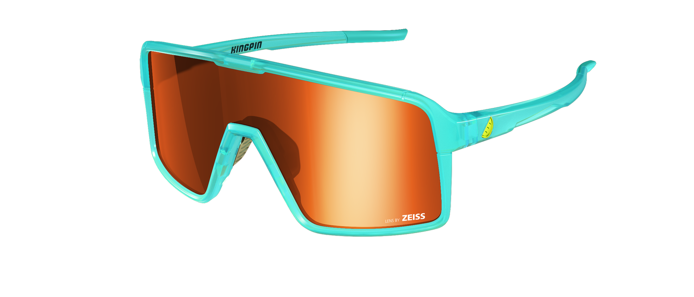 Melon Kingpin Sunglasses (Trail) Turquoise/Yellow Highlights/Red Chrome