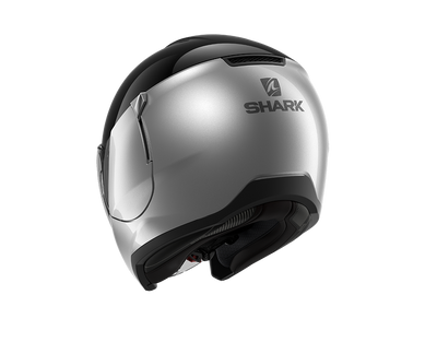 Shark City Cruiser Dual Blank Silver Black Helmet (SKS)
