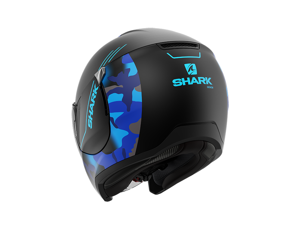 Shark City Cruiser Genom Mat Black Blue Helmet (KBB)