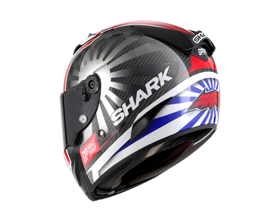 Shark Race-R Pro Carbon Replica Zarco GP France 2019 Carbon Chrome Red Helmet (DUR)