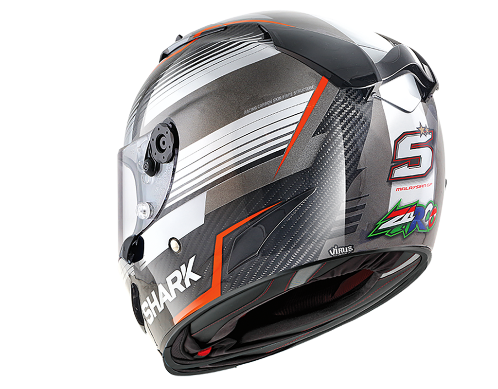 Shark Race-R Pro Carbon Replica Zarco Malaysian GP Carbon Red Anthracite Helmet (DRA)