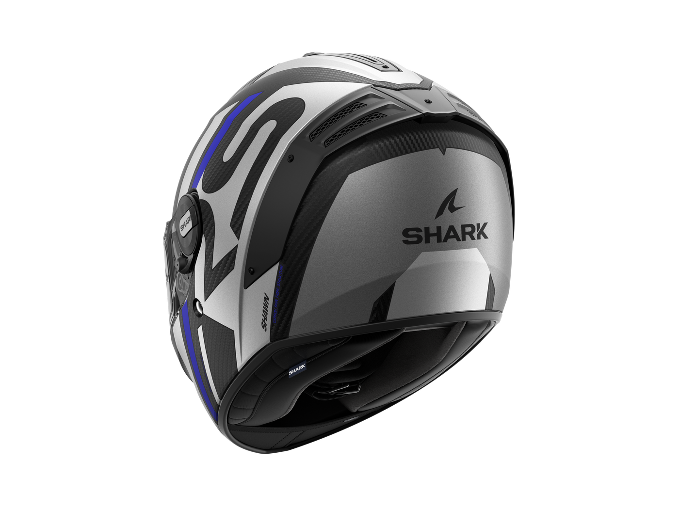 Shark Spartan RS Carbon Shawn Matt Black Grey Blue Helmet (DBS)
