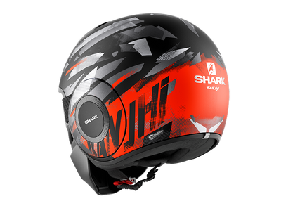 Shark Street-Drak Kanhji Mat Black Orange Silver Helmet (KOS)