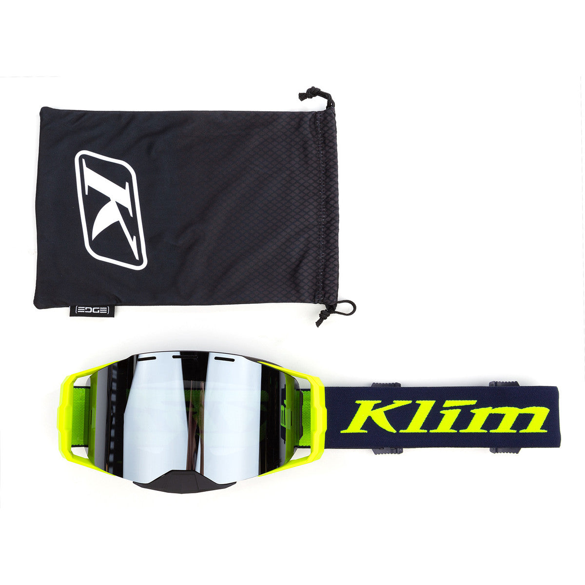 Klim Edge Off-Road Goggle Focus Navy Blue Hi-Vis Dark  Smoke Silver Mirror