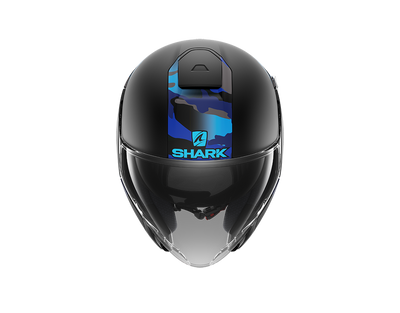 Shark City Cruiser Genom Mat Black Blue Helmet (KBB)