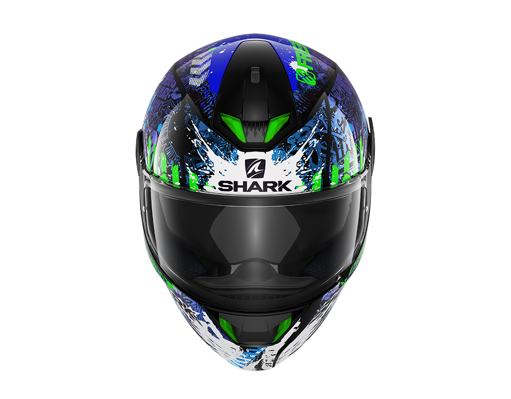 Shark Skwal 2.2 Replica Switch Riders 2 Black Blue Green Helmet (KBG)