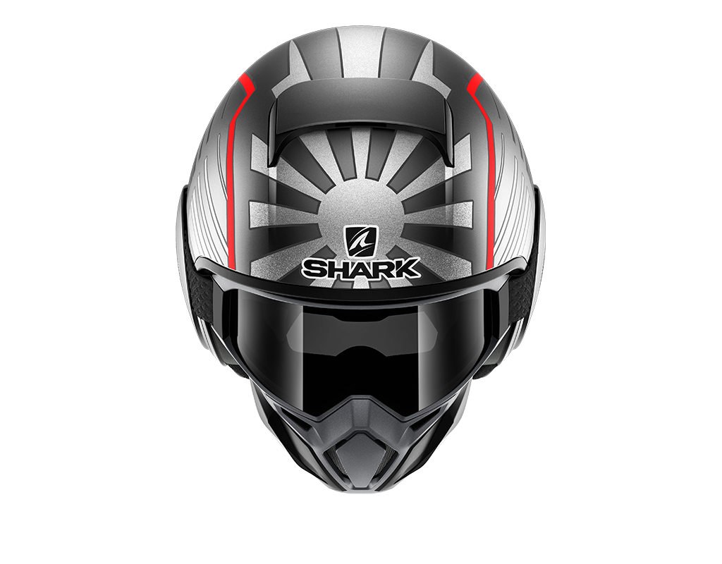Shark Street-Drak Replica Zarco Malaysian GP Mat Anthracite Silver Red Helmet (ASR)