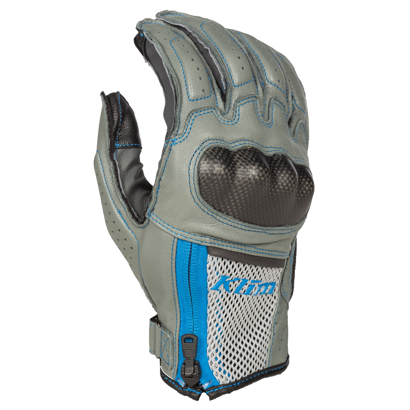 Klim Induction Glove Cool Gray - Electric Blue Lemonade