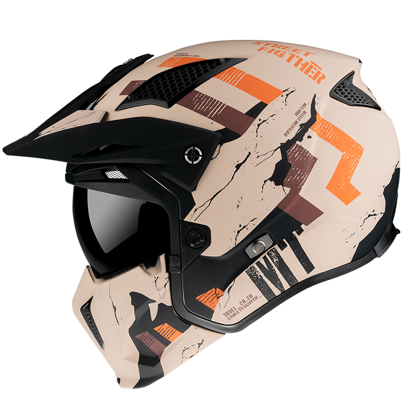 MT Helmets Streetfighter SV Skull2020 A14 Matt Orange Helmet