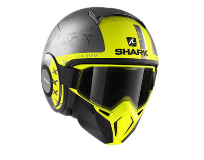 Shark Street-Drak Tribute RM Mat Anthracite Silver Yellow Helmet (ASY)