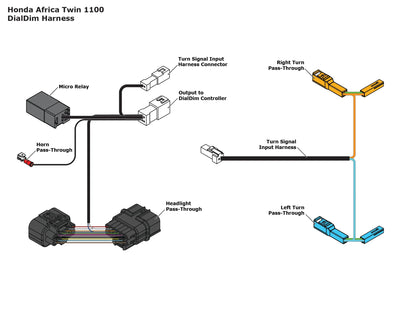 DENALI Plug-&-Play DialDim Wiring Adapter for Honda Africa Twin 1100 [DNL.WHS.20400]