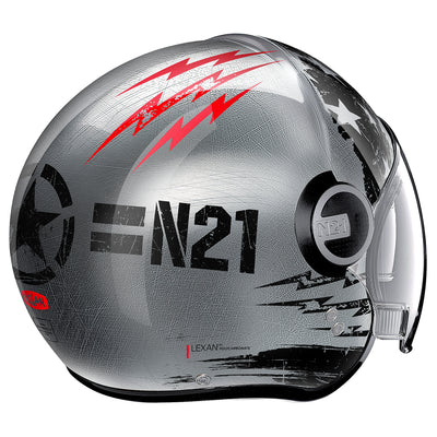 Nolan N21 Visor Jetfire 71 Scratched Chrome Helmet