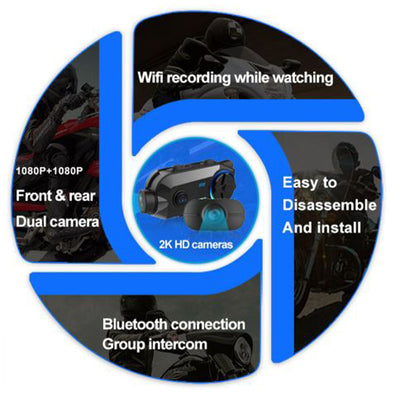 SCS S12 Helmet Dual Camera Bluetooth Intercom