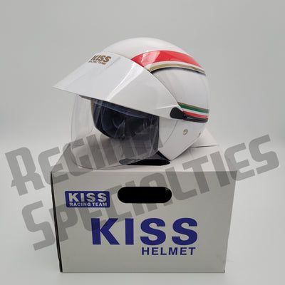 KISS #03 Green/White/Red Helmet