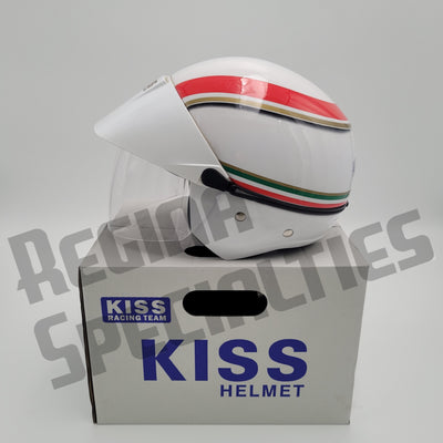 KISS #03 Green/White/Red Helmet