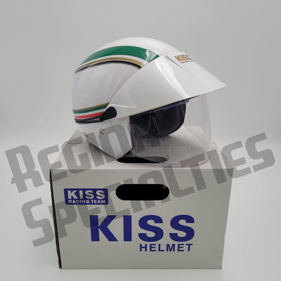 KISS #03 Green/White/Red Helmet