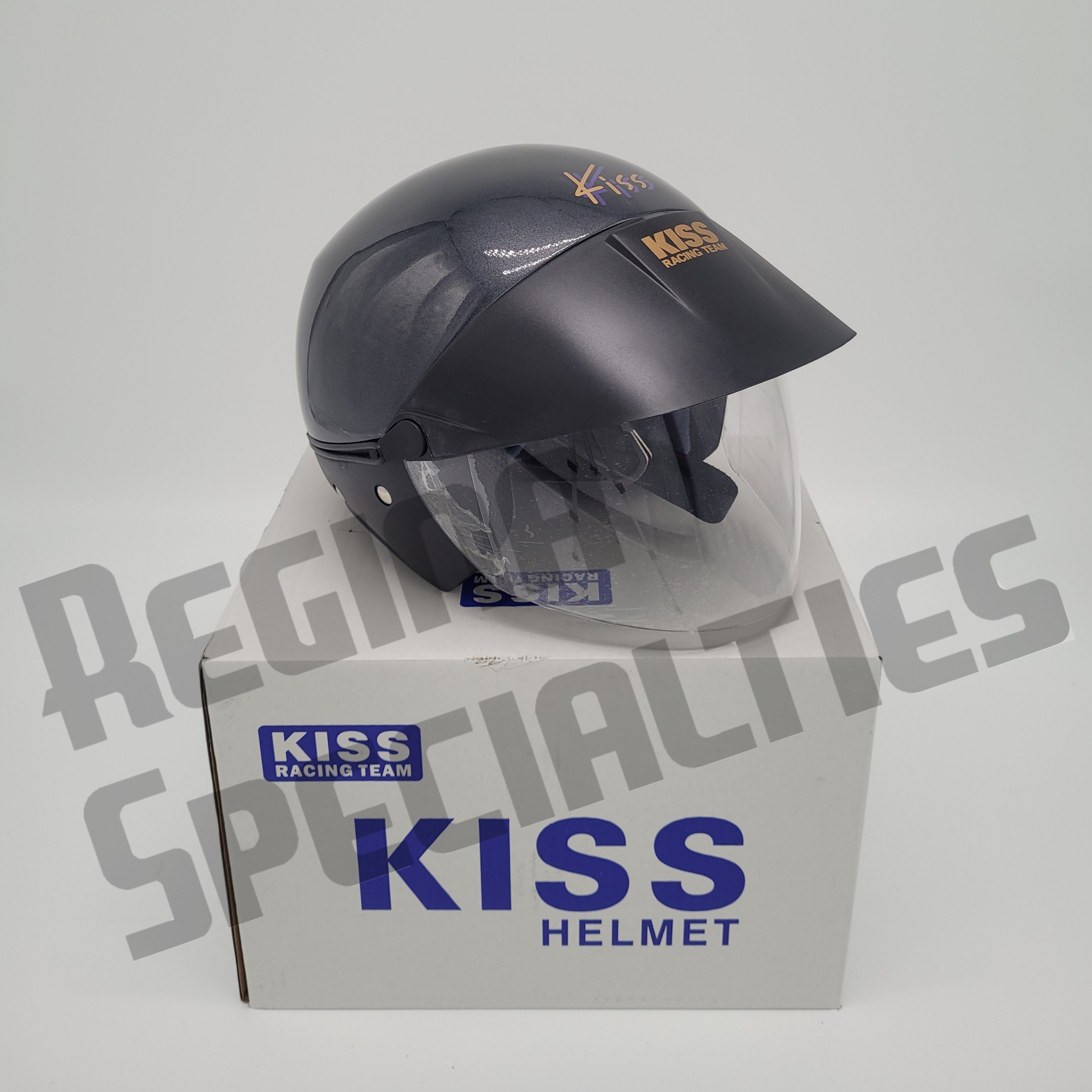 KISS Gloss Grey Helmet