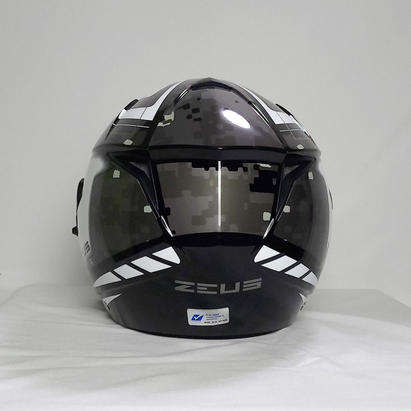 Zeus ZS-205 White AQ1 Black Helmet