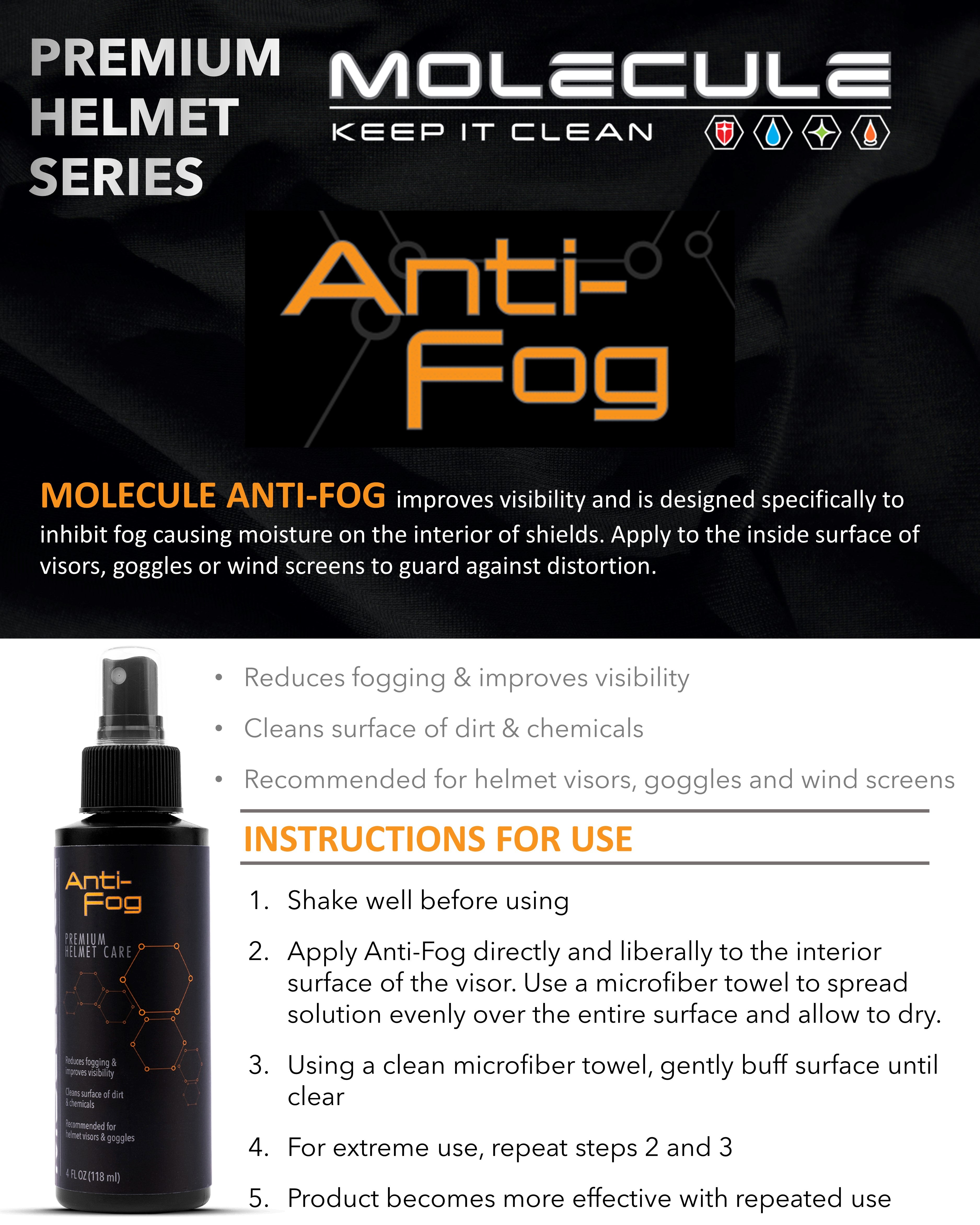 [Helmet Care] Molecule Anti-Fog Sprayer 4oz. (118ml)