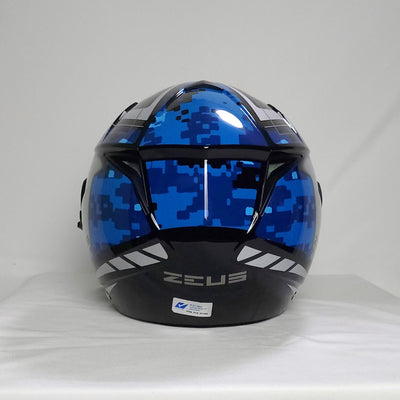 Zeus ZS-205 Gray AQ1 Blue Helmet