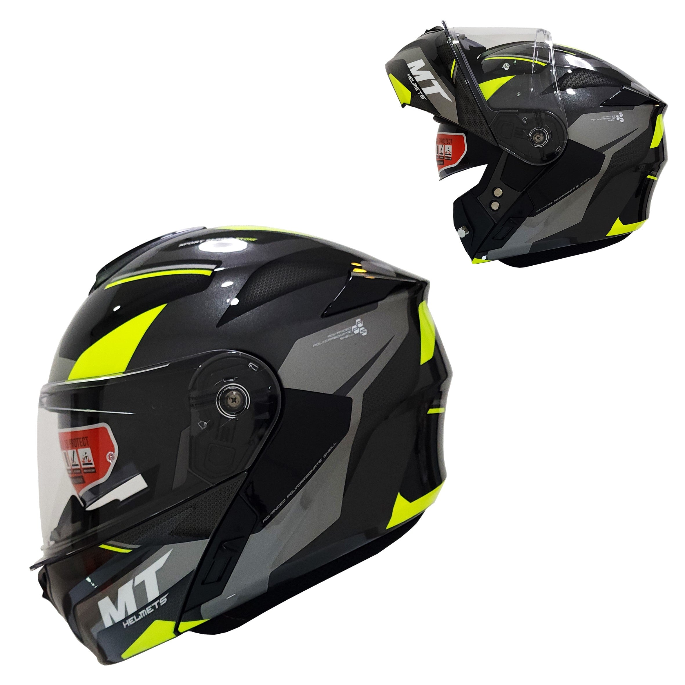 MT Helmets Storm SV ST-One C3 Gloss Fluor Yellow – Regina Specialties